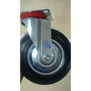 Ruedas giratorias de alta resistencia de tamaño grande de 5 pulgadas, 6,5 pulgadas, 8 pulgadas, ruedas giratorias de goma con bloqueo - Product Image 1