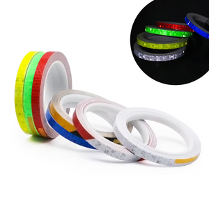 RIDERACE Pegatinas Reflectantes <span class=keywords><strong>para</strong></span> Bicicleta, Cinta Adhesiva Fluorescente Visual de Color, Pegatina de Advertencia de Seguridad <span class=keywords><strong>MTB</strong></span> <span class=keywords><strong>para</strong></span> Ciclismo Nocturno al Aire Libre - Product Image 1