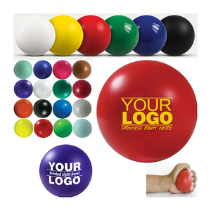 TOYSRUNNER Customized Logo 50mm Dia PU Foam <b>Ball</b> Shape Educational Stress Reliever with Squeeze Emoticons Bath Toy - Product Image 1