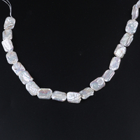 Fil de perles d'eau douce, en vrac, perles carrées, blanches, vente en gros, 14 à 16mm, livraison gratuite
