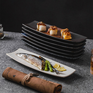 Japanische Küche Sushi-Teller Rechteckiges Keramik-Dessert-Serviertablett Restaurant-Grillplatte Kreative Porzellan-Essteller - Product Image 4