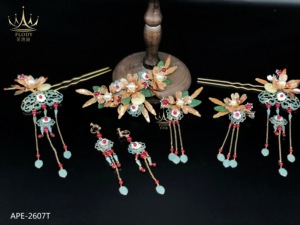APE-2607T AFLODY Factory Wholesale <strong>Jewelry</strong> Traditional <strong>Chinese</strong> Tassel Hanfu Handmade Flower <strong>Set</strong> Wedding <strong>Bridal</strong> Headband - Product Image 6