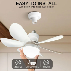 Interruttore della ventola del telecomando presa E27 ventilatore da soffitto <span class=keywords><strong>con</strong></span> <span class=keywords><strong>luce</strong></span> e controllo remoto Mini presa di corrente - Product Image 3