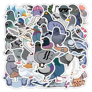 50Pcs Cartoon Dove Funny Animal Graffiti Stickers For Kid Book Laptop Decor Vinyl Pigeon Sticker