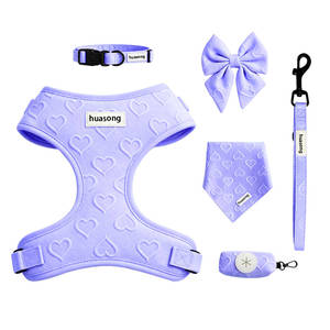 Conjunto de Arnés y Correa para Perro con Corazón Rojo en Relieve - Kit de 6 Piezas Ajustable y Anti-Tirones - Product Image 4