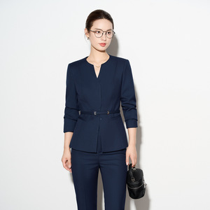 Women's Professional Business Suit Set Full Sleeve Autumn Office Lady Anti-Wrinkle Polyester Worsted - Product Image 1