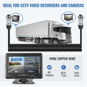 Câble d'extension vidéo de recul pour véhicule, connecteur aviation 4 broches pour moniteur de recul de camping-car et semi-remorque - Product Image 3