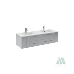 Meubles de salle de bains en chêne massif, pin et bois d'acacia au design moderne avec vasque en céramique à faible quantité minimale de commande ODM OEM direct d'usine du Vietnam - Product Image 3