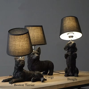 Lámparas de Mesa con Diseño de Cachorros de Perro de Dinamarca, Lámparas de Escritorio Blancas y Negras con Animales, Lámpara de Noche para Dormitorio, Habitación Infantil, Sala de Estar, Decoración del Hogar, Iluminación - Product Image 2