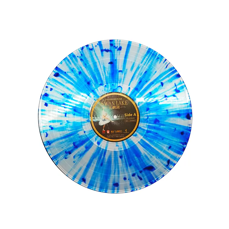 7 "10" 12 "disque vinyle pressant et producteur de couleur bleue d'enregistrement d'éclaboussures d'emballage