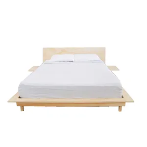 Cama de plataforma de madera maciza ecológica, mueble de dormitorio con cabecero, Marcos desmontables