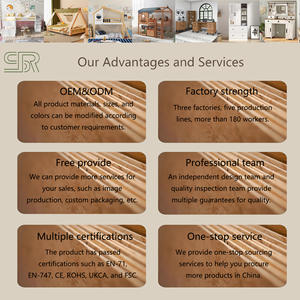 Camera dei bambini mobili in legno massello di protezione ambientale letto per bambini con ripostiglio ragazze letto principessa - Product Image 6