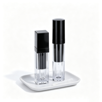 Tube de gloss à lèvres en plastique rond carré de couleur unie Jinze avec impression sérigraphique, diamètre 20,5 mm, 5 ml/3 ml