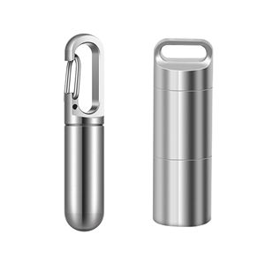 Pastillero portátil de acero inoxidable, Mini botiquín de primeros auxilios impermeable, estuche organizador, colgante hecho a mano, artesanía para medicina familiar - Product Image 6