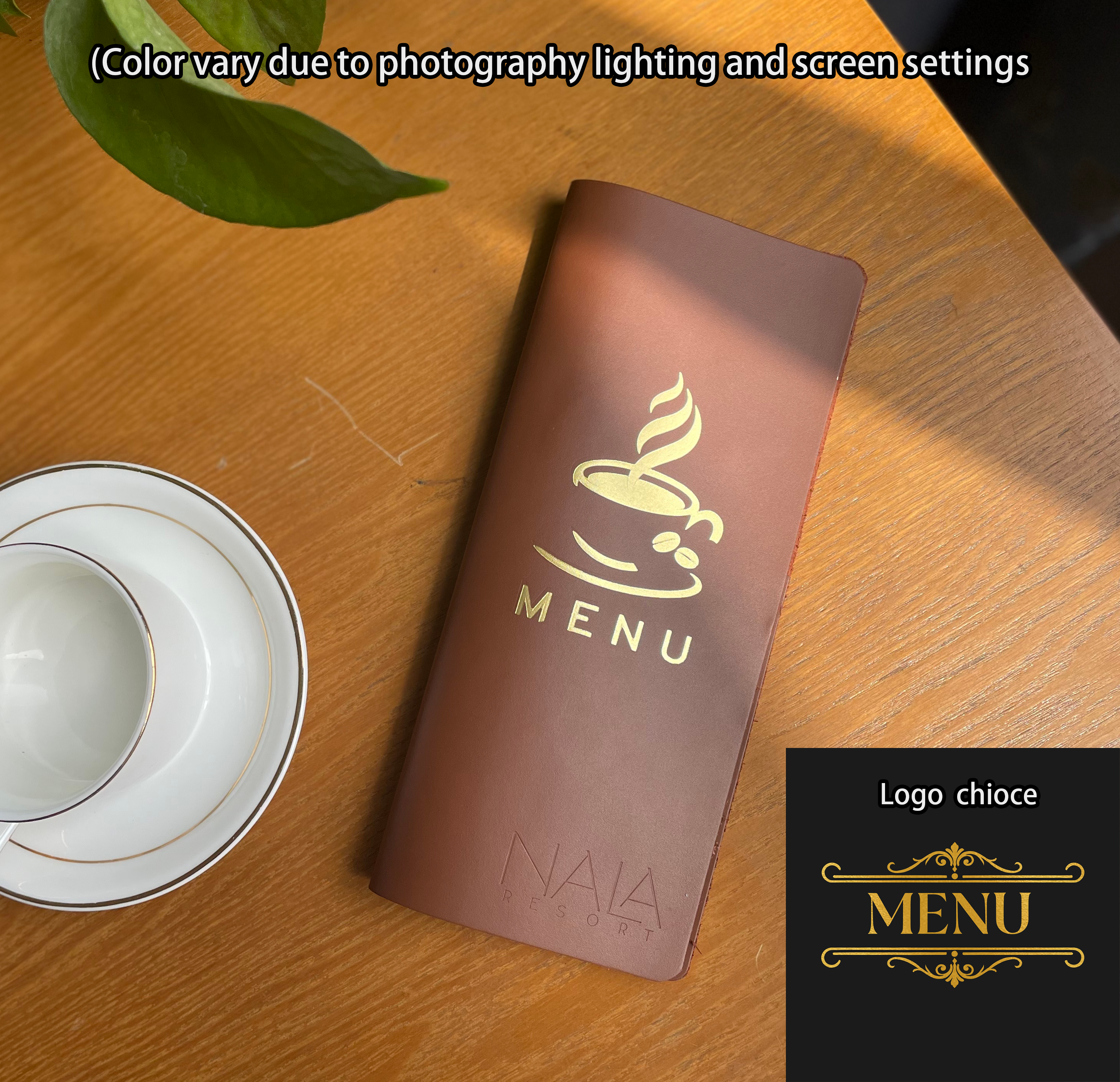 Brown Leather Menu Logo 2