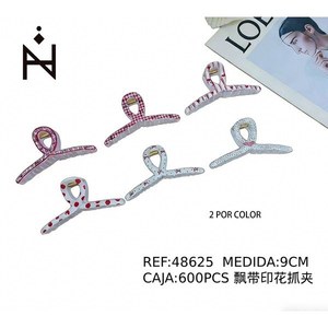 Fermaglio per capelli con stampa a nastro da 9 cm, accessori per capelli da donna - Product Image 3