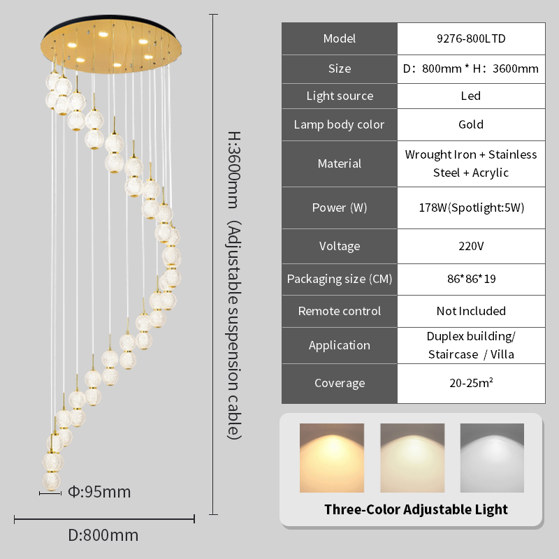 20 doppie teste della lampada, oscuramento a tre colori