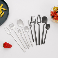 Nouvelle conception, lot de 5 couverts à dessert en acier inoxydable, cuillère à café à dessert, cuillère à dessert avec boîte cadeau