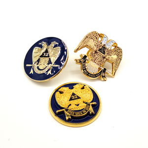 Cắt Ra Scotland Rite 32nd Freemason Hai Đầu Eagle Masonic Scotland Rite 32nd Độ Ve Áo Pin - Product Image 6