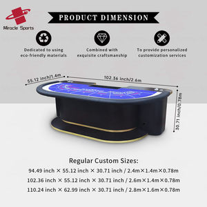 Mesa de Casino de madera de alta calidad de lujo para Baccarat Poker y Mahjong con bandejas de fichas de reposapiés y caja de comisión - Product Image 3