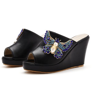 נשים 10 ס "מ גבוה פרפר לבן סנדלי יהלומים סנדלים אישה פרפר נסיכה יום מסיבת יום - Product Image 4