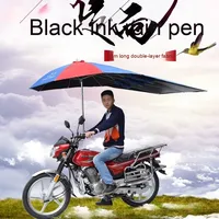 Parapluie Droit Extra Large Revêtement Noir Épaissi Pare-Soleil Pliant Manuel 97cm Diamètre Ouvert Tout en 1 pour Adultes