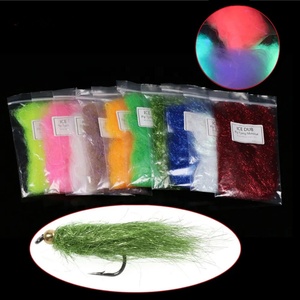 8cm/3.15 "Long Ice <span class=keywords><strong>Dub</strong></span> Fly Tying Dubbing Fibres Synthétiques Baitfish Streamer Flash Thin Ice Wing Saltwater Fly Tying Material - Product Image 1