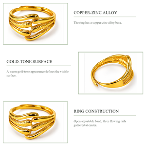 <b>Gold</b> Plated Wings Shape <b>Ring</b> Unisex Modern Fashion Jewelry Daily Wear - Product Image 4