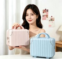 Mini trousse de maquillage portable à coque rigide avec verrouillage par mot de passe pour voyage en extérieur et usage quotidien