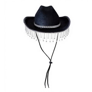 Sombreros de fiesta para madre e hija ZhenXi, sombrero de ala ancha con borlas y diamantes de imitación, talla para niños y adultos, 54 cm, 56-58 cm, sombrero de jazz para festivales - Product Image 5