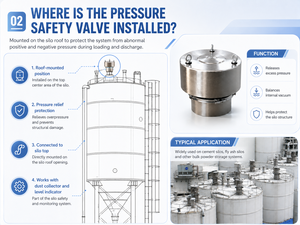 Vanne de pression pour silo de stockage de ciment, de cendres volantes et de mortier sec - Product Image 4