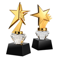 Trophée étoile en cristal K9 personnalisé de haute qualité JY, fait main, gravé, style TV et cinéma