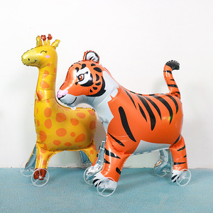 Ballons en aluminium en forme d'animaux mignons avec roues 3D, écologiques, pour la décoration de fêtes d'enfants - Product Image 1