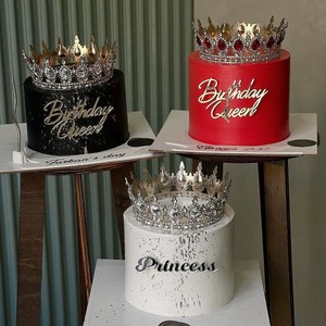 Décoration de gâteau en acrylique « Joyeux Anniversaire Princesse » pour fille, décoration latérale de gâteau « Reine » pour fête d'anniversaire de <span class=keywords><strong>maman</strong></span> - Product Image 2