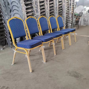 Chaises de mariage les plus populaires pour les hôtels, les fêtes et les événements, chaises de banquet empilables en métal et en tissu personnalisées - Product Image 5