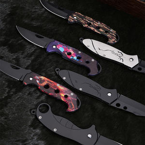 Couteau de poche pliable de camping DIY de qualité OEM personnalisable, couteau de pirate de château, lame en acier inoxydable D2, manche en plastique HK - Product Image 5