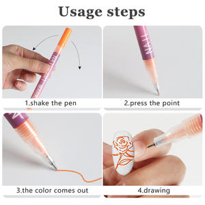 Nouveau stylo de nail art en plastique pour graffitis, 0,5 mm, multicolore, à base d'eau, séchage rapide, pour la peinture de lignes et le <span class=keywords><strong>dessin</strong></span> coloré DIY <span class=keywords><strong>sur</strong></span> ongles - Product Image 6