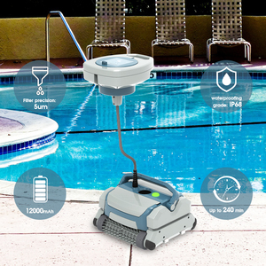Robot de nettoyage sans fil pour piscine, aspirateur automatique, brosse de nettoyage murale, pour sols de piscine, utilisation en extérieur, autonomie de 3,5 h, BN1020 sans fil - Product Image 5