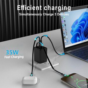 <span class=keywords><strong>Chargeur</strong></span> mural rapide USB-C GaN 35W TKT avec câble intégré et port USB-A, adaptateur d'alimentation pour téléphone portable et ordinateur portable, certifié CE RoHS, <span class=keywords><strong>chargeur</strong></span> en vrac - Product Image 2