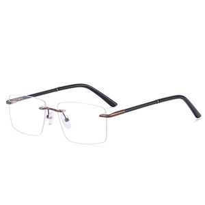 MS 91714 Marco cuadrado de titanio <span class=keywords><strong>Gafas</strong></span> ópticas sin montura de metal para hombres Diseño rectangular de <span class=keywords><strong>moda</strong></span> para leer - Product Image 3
