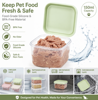 MoMoPaw Mignon Bol en silicone à double compartiment pour chat, récipient hermétique pour aliments et eau, pour garder les aliments frais, pour animaux de compagnie