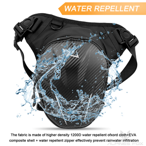 LAICOBEAR, bolso de pierna para motocicleta, impermeable, para exteriores, resistente al desgaste, riñonera de fibra de carbono para motocicleta, riñonera para hombro - Product Image 3