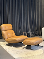 Fauteuil individuel de designer minimaliste personnalisable en cuir véritable haut de gamme pour le modèle Libra, chaise de salon de style italien