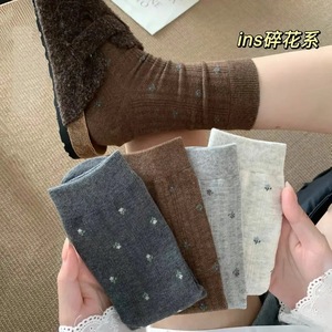 Women's Mid Calf Slouch <b>Socks</b> Floral Print Breathable <b>Polyester</b> Regular Style Autumn Winter Fashion - Product Image 4