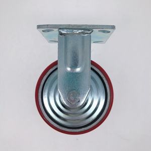 Roulette en polyuréthane PU à noyau en acier de fonte de 5 pouces 125mm de <span class=keywords><strong>style</strong></span> coréen robuste 300kgs <span class=keywords><strong>roulettes</strong></span> fixes plates - Product Image 4