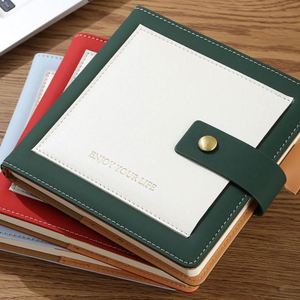 Cuaderno Magnético Vintage A5 de Tapa Dura en Cuero PU, 100 Hojas, 15*15cm, Cuadrado, con Hilo Dorado, para Oficina y Escuela - Product Image 1