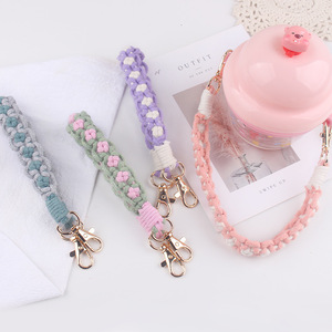 Tissu Bracelet <span class=keywords><strong>Porte</strong></span>-clés Poignet Lanière <span class=keywords><strong>Porte</strong></span>-clés Macramé <span class=keywords><strong>Porte</strong></span>-clés À La <span class=keywords><strong>Main</strong></span> Armure Fleur Longe <span class=keywords><strong>Porte</strong></span>-bouteilles D'eau - Product Image 5