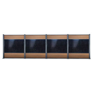 Clôture de confidentialité extérieure en bois WPC avec panneau solaire Clôture Système photovoltaïque combiné avec écrans de confidentialité Wpc - Product Image 5