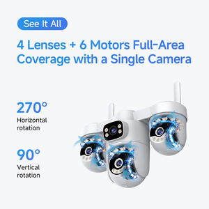 กล้องวงจรปิดพลังงานแสงอาทิตย์ 12MP 4G รองรับซิม แบตเตอรี่ 12000mAh กล้องสี่เลนส์ ระบบรักษาความปลอดภัย เสียงสองทาง มุมมองกว้าง 6 มอเตอร์ ใช้พลังงานแสงอาทิตย์ มาตรฐานกันน้ำ IP66 - Product Image 3