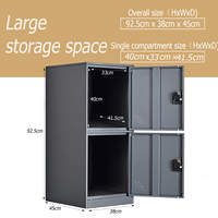 MECOLOR Casier Vertical Compact à un Niveau avec Moraillon pour Cadenas, Rangement à 2 ou 3 Compartiments pour Employés, Maison, Bureau, École, Enfants